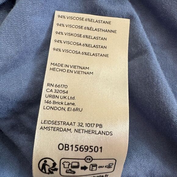 Free People Shayla Lace Mini Dress Denim Blue *Small seam Rip Size Medium - Picture 9 of 12